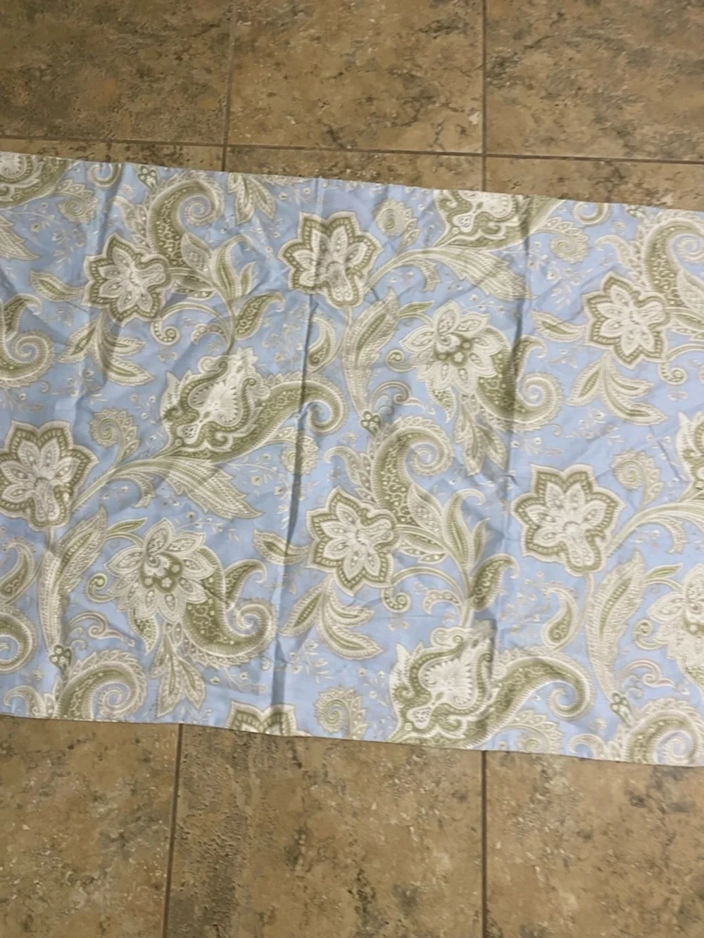 Earl & Wilson Pakistan Made Light Blue  Paisley Floral 1 King Size Pillow Sham